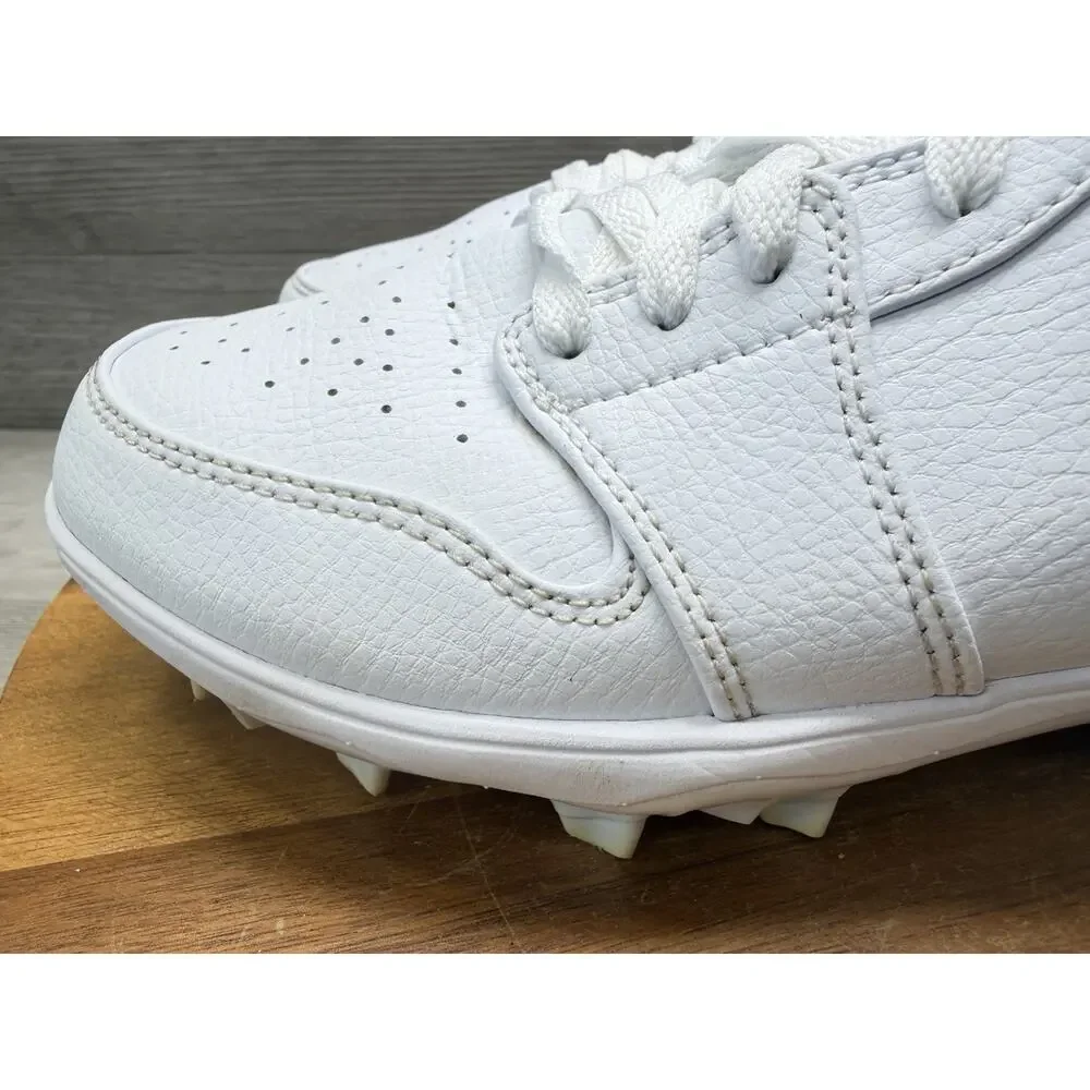 Nike Air Jordan 1 Retro Mid TD Football Cleats White Grey Fog FJ6805-101 Men 7.5